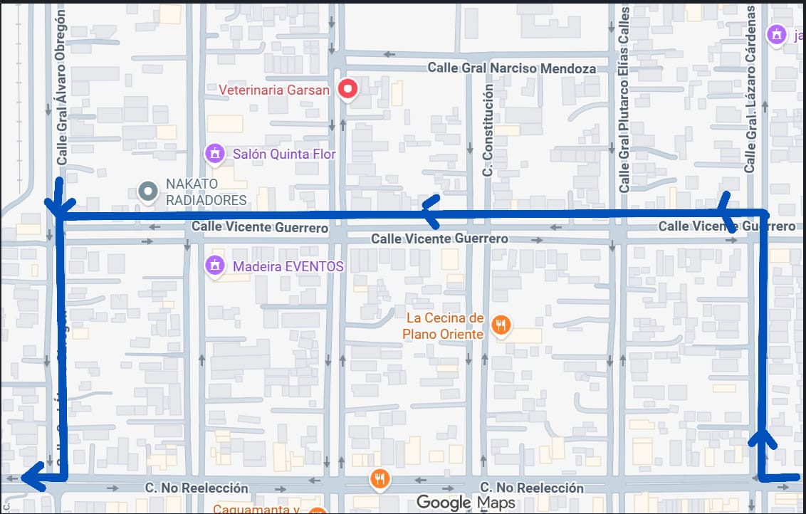 CAMBIOS EN LA CIRCULACIÓN VIAL POR TRABAJOS DE LA CALLE NO. RELECCIÓN