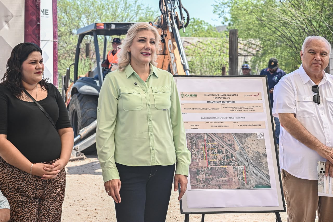 CON BANDERAZO A RENOVACIÓN DE RED HIDRÁULICA GARANTIZA ALCALDESA ABASTO PERMANENTE DE AGUA POTABLE PARA LAS FAMILIAS DEL EJIDO HENEQUÉN