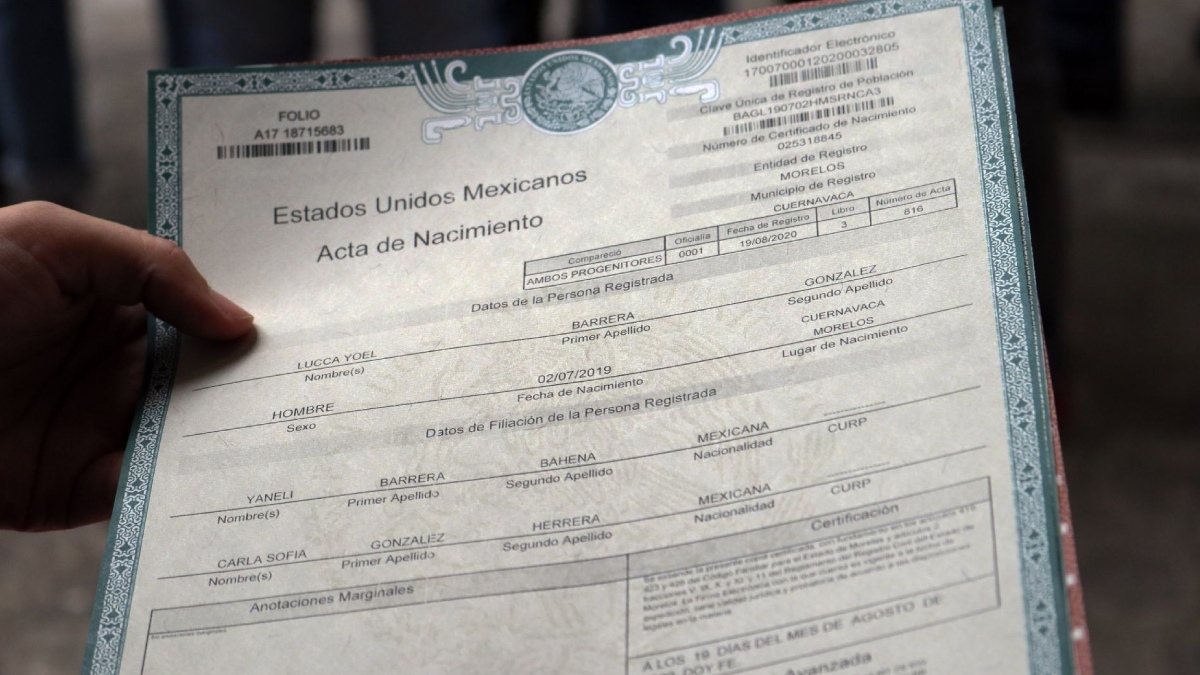 ERRORES EN EL ACTA DE NACIMIENTO YA PUEDEN CORREGIRSE EN LÍNEA